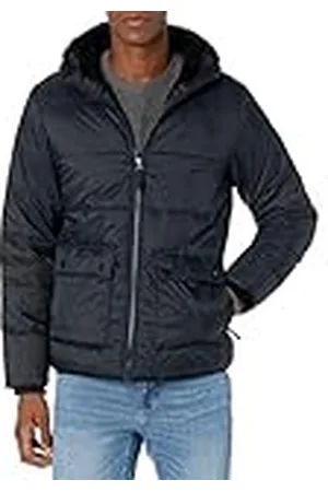 Amazon Chaqueta Acolchada Resistente a la Lluvia de Manga Larga y Forro Polar Hombre, , M