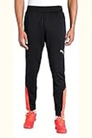 PUMA Individualfinal Training Pants Pantalones de Punto, Hombre, Black-Fiery Coral, XL