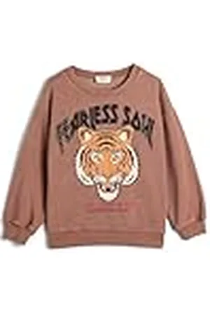 Koton Tiger Printed Sweat Long Sleeve Crew Neck Soft Interior, Sudadera niñas,
