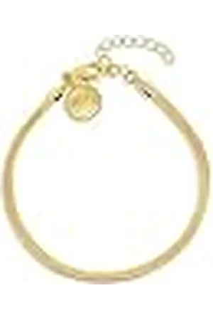 SINGULARU Pulsera Lisse S. Acero con Acabado en Baño de de 18 Kt. Cadena Plana. Talla Única 16 cm con Alargador 3 cm. Joyas para Mujer