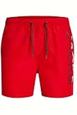 JACK & JONES Jpstfiji Jjswim Splicelogo LY Sn PS Bañador Corto, Rojo Chino, 48 Grande Hombres