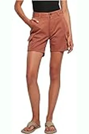 Urban classics Pantalones Cortos Cargo de Cintura Alta para Mujer, Terracota, 36