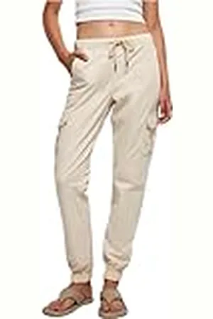 Urban classics Tb3626-ladies High Waist Cargo Jogging Pants Pantalones, Arena Blanca, S para Mujer