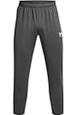 Under Armour UA Challenger Pique Track Pantalones de deporte para hombre, pantalones de chándal transpirables y de secado rápido, color gris brezo/blanco