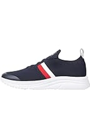 Tommy Hilfiger Modern Runner Knit Stripes ESS FM0FM04798, Zapatilla de Running Hombre, Azul (Desert Sky), 46 EU