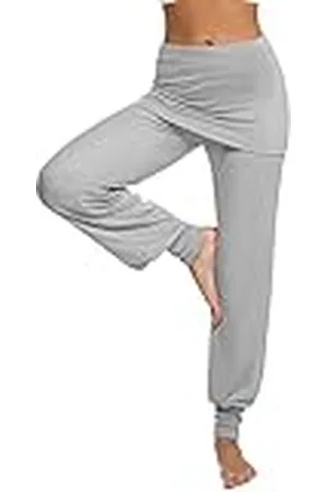 Sykooria Pantalones De Yoga Mujer Pantalones Harem Pantalones Hippies Pantalones con Falda para Mujer Pantalones Deportivos de Algodón Pantalon Harem de Anchos Cintura Alta Pilates Baile Fitness