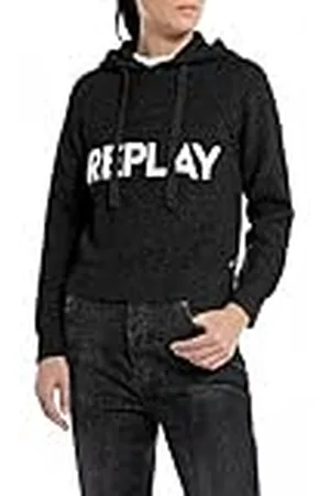 Replay DK3560.000.G22726, Sudadera con capucha Mujer, Negro , S