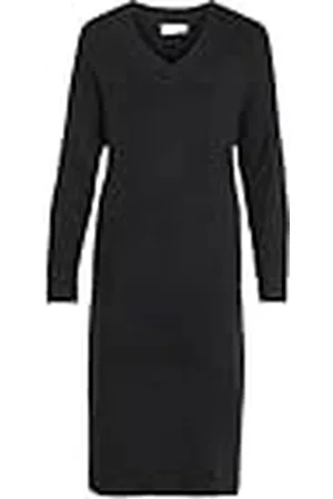 VILA Vima V-Neck L/S Knit Dress-Noos Vestido, , L Mujeres
