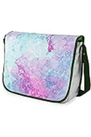 Bonamaison Bolso escolar de mensajero impreso digitalmente con correa caqui para estudiantes, bolsa cruzada, bolsa de mensajero, bolsa de hombro para la escuela, vuelta a la escuela, tamaño: 29 x 36