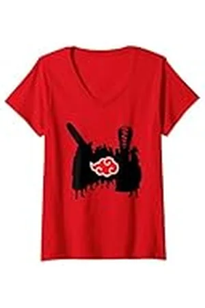 Naruto Mujer Shippuden Akatsuki Siluetas Camiseta Cuello V