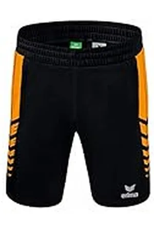 Erima Niños Six Wings Pantalón Corto, Pantalonetas, NegroNew Orange, 128