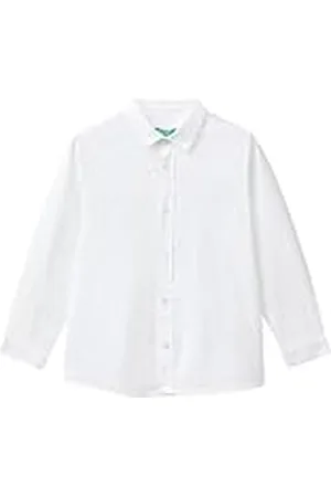Benetton Camicia 5dgxgq00i Camisa, Color Blanco, 5 años para Niños