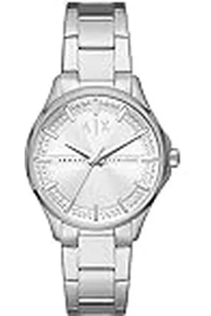Armani Exchange Reloj para Mujer, Movimiento de tres manecillas, caja de 36 mm de acero inoxidable plateado con correa de acero inoxidable, AX5256