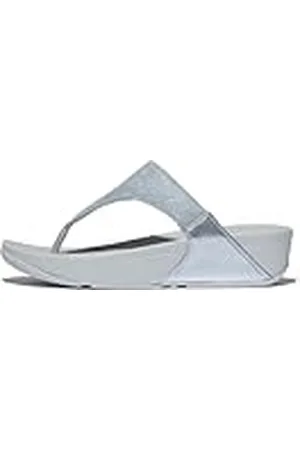 FitFlop Lulu Shimmerlux Toe-Post Sandals, Sandalia Mujer, Blue, 42 EU