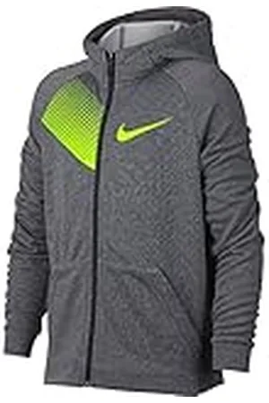 Nike B Nk Dry FZ FLC Sudadera, Niños, Gris (Carbon Heather/Volt), S