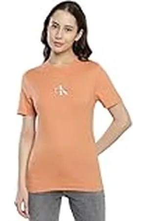 Calvin Klein Jeans MONOLOGO Slim FIT tee J20J221426 Camisetas de Punto de Manga Corta, , XL para Mujer