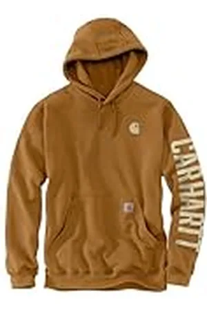 Carhartt Sudadera Rain Defender, Holgada, de Peso Medio, con Estampado C, para Hombre, marrón, Talla S