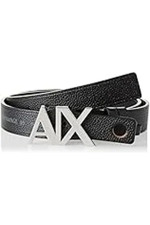 Armani Exchange Piel auténtica, Hebilla con Logotipo en Tono Cinturón, , M Casual