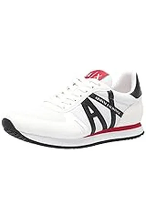 Armani Exchange AX - Zapatillas Deportivas para Hombre, Color Blanco óptico y Negro, Talla: 47 EU, , 46.5 EU