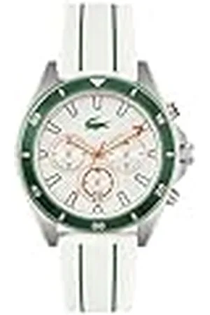 Lacoste Reloj Cronógrafo de Cuarzo para Hombre Colección MAINSAIL con Correa de Silicona Blanca - 2011362