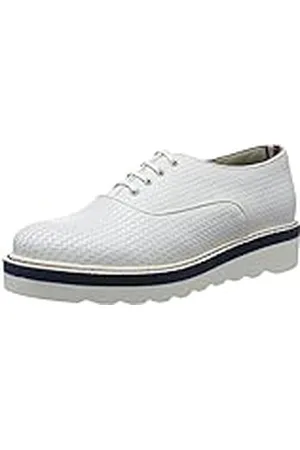Tommy Hilfiger P1285aulina 2a, Zapatos de Cordones Derby Mujer, Blanco (White 100), 38 EU