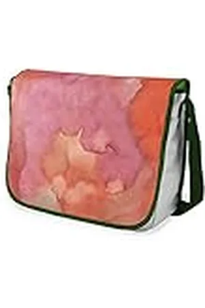 Bonamaison Bolso escolar de mensajero impreso digitalmente con correa caqui para estudiantes, bolsa cruzada, bolsa de mensajero, bolsa de hombro para la escuela, vuelta a la escuela, tamaño: 29 x 36