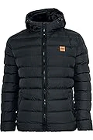 Urban classics Chaqueta de invierno con capucha para hombre, cálida y acolchada, cortaviento de material sintético, plumón apto para entretiempo