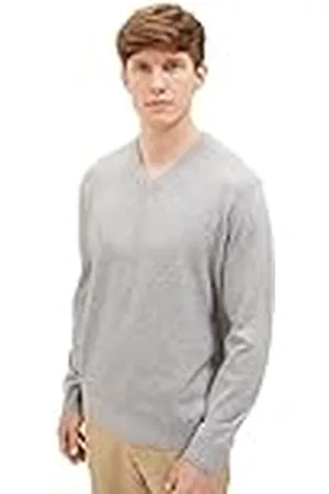 TOM TAILOR Jersey Calentito de Punto Con Escote de Pico para Hombre, , XXXL