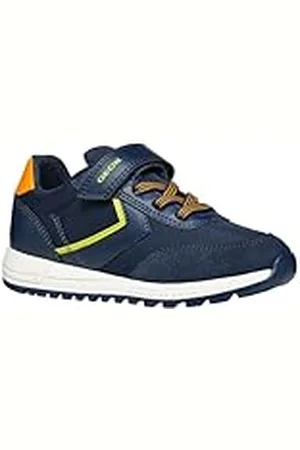 Geox J ALBEN Boy A, Zapatillas, Navy/Lime Green, 31 EU