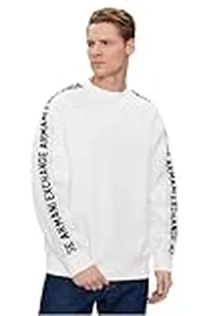 Armani Exchange Sudadera de Forro Polar con Logotipo de Manga Larga, , M para Hombre