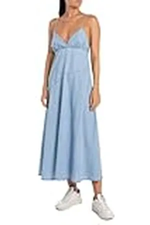 Replay Vestido Vaquero Verano Mujer, Azul (Light Blue 010), S