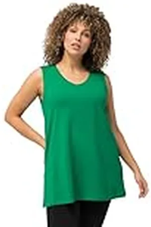 Ulla Popken Top, A-Linie, V-Ausschnitt, Ärmellos, , 64-66 para Mujer