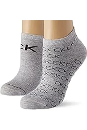 Calvin Klein All Over Logo Sneaker, (Light Grey Melange), Talla única (Pack de 2) para Mujer