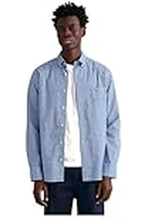 GANT Reg Poplin Gingham Shirt Camisa de Vestir, , L para Hombre