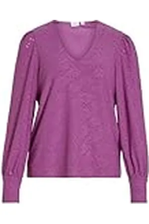 VILA Vipaulina V-Neck L/S Top Blusa de Manga Larga, , L Mujeres