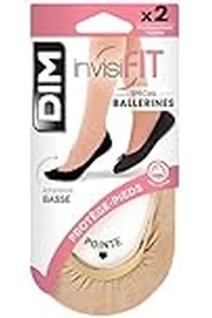 Dim Invisifit Salvapiés Bailarinas Calcetines, , 1/2 (Pack de 2) para Mujer