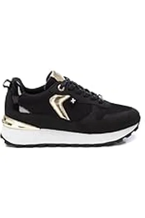 Xti Zapatilla Mujer Negro - Calzado Cómodo y Versátil - Moda Casual - Modelo 14296102 (Talla 37)