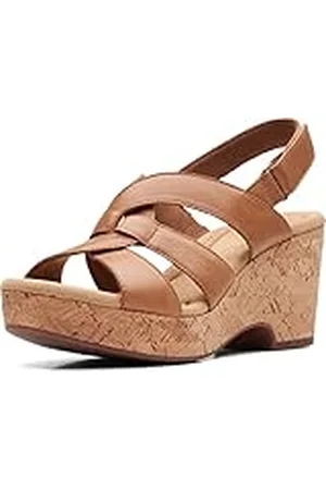 Clarks Giselle Beach, Sandalias con cuña Mujer, marrón (Tan Leather), 43 EU