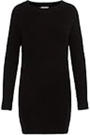 Noisy May NMSIESTA L/S O-Neck Knit Dress Noos Vestido, Black, L para Mujer