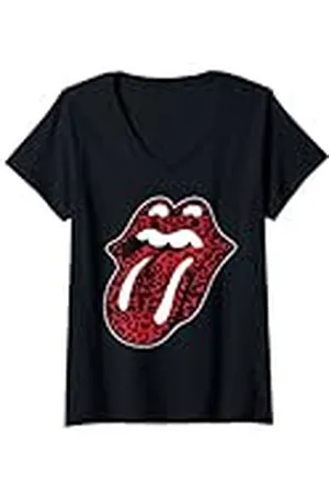 The Rolling Stones Lengua de leopardo oficial de Camiseta Cuello V