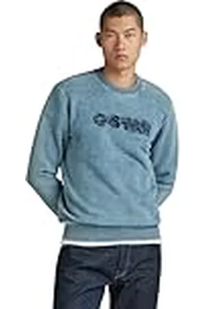 G-Star Para Hombre Sudadera Indigo Distressed Logo, , XXL