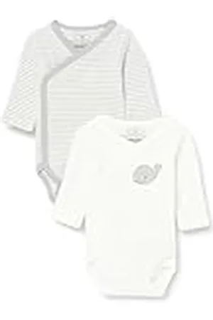 Playshoes Wrap Body 1-1-arm 2-pack Whale, Body bebe Unisex niños, Natural (Natural/White), 62