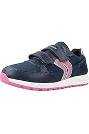 Geox J Alben Girl C, Zapatillas Mujer, Azul Marino, Fucsia, 37 EU