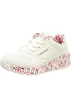 Skechers Uno Lite Lovely Luv, Zapatillas de Deporte, Blanco (White Synthetic Red Pink Trim), 30 EU