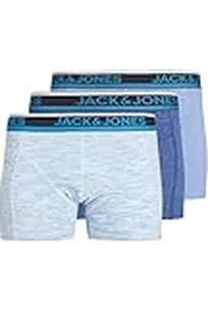 JACK & JONES Jacnolan Trunks 3 Unidades Bóxer, Silver Lake Blue/Pack:Melange-Blue Melange, L para Hombre