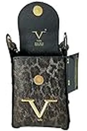 19V69 Italia Leather 17-Cheeta, Bag para Mujer, Negro/marrón