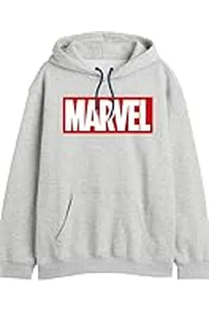 Marvel Memarcosw031 Sudadera con Capucha, Gris Melange, L para Hombre