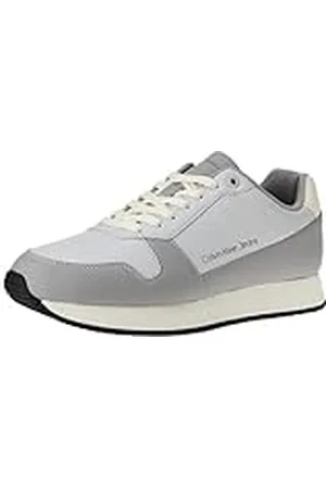 Calvin Klein Jeans Retro Runner Low LTH IN Sat YM0YM00863, Zapatilla de Running Hombre, Gris (Oyster Mushroom/Formal Grey), 44.5 EU