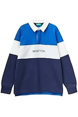 Benetton Camiseta Polo M/L 32hjc300y, Camisa de polo Niños, Azul , KL