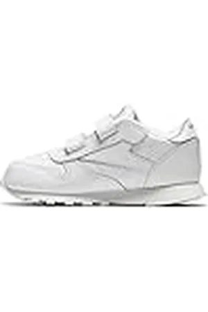 Reebok CL LTHR 2V, Zapatillas Unisex niños, White/Carbon/VECBLU, 26.5 EU